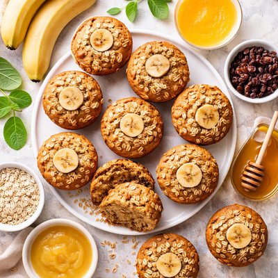 Image of Banana Bran Muffins Fruit Juice Sweetened
