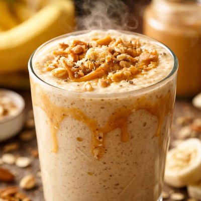 Image of Banana Breakfast Smoothie with Peanut Butter Extra Thick and Cr
