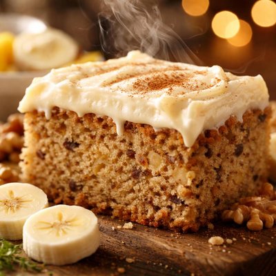 Image of Banana Cake and Old Fashioned Icing