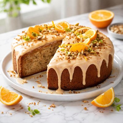 Image of Banana Cake with Orange Icing