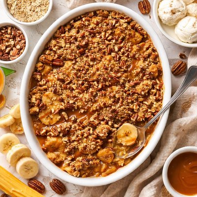Image of Banana Caramel Pecan Crumble Crisp