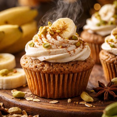 Image of Banana Cardamom Cake or Cupcakes Ww