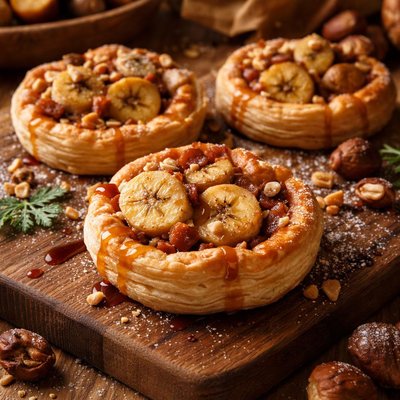 Image of Banana Chestnut Tartlets W Puff Pastry