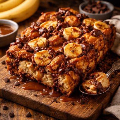 Image of Banana Chocolate Caramel Bread Pudding