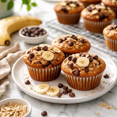 Image of Banana Chocolate Chip Muffins Light