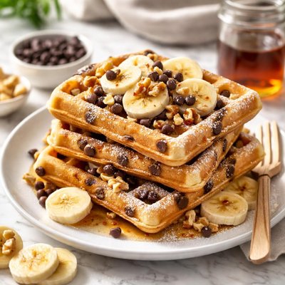 Image of Banana Chocolate Chip Waffles