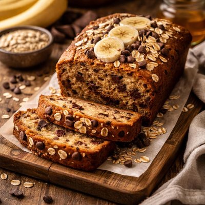 Image of Banana Chocolate Oatmeal Bread