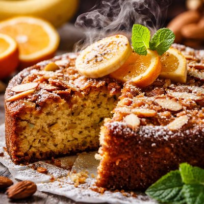 Image of Banana Citrus Almond Torte