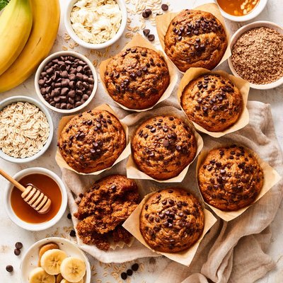 Image of Banana Cocoa Bran Muffins Ww