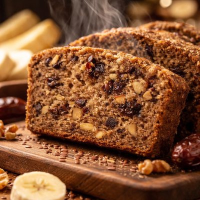 Image of Banana Date Flax Seed Bread