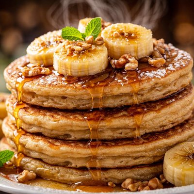 Image of Banana Half Wheat Pancakes