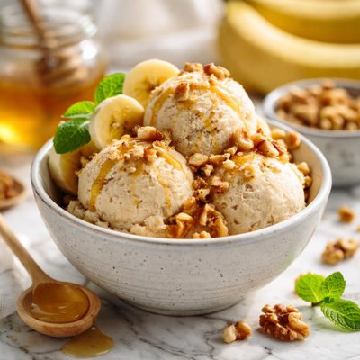 Image of Banana Honey and Walnut Ice Cream