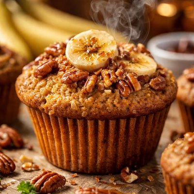 Image of Banana Maple Pecan Bread Muffins Gluten Free