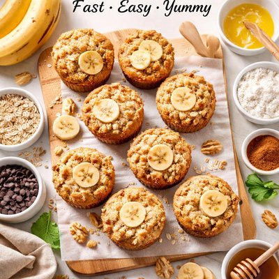 Image of Banana Muffins Fast Easy Yummy