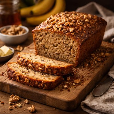 Image of Banana Nut Bread with Yogurt and Whole Wheat Flour