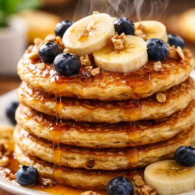 Image of Vegan Banana Oat Pancakes