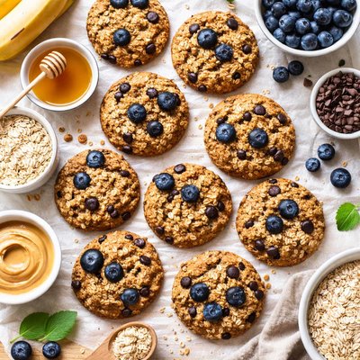 Image of Banana Oatmeal Blueberry Cookies