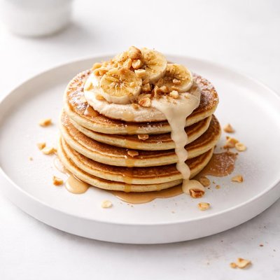 Image of Banana Pancakes with Hazelnut Mascarpone Crme