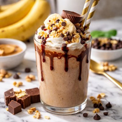 Image of Banana Peanut Butter Chocolate Milk Shake