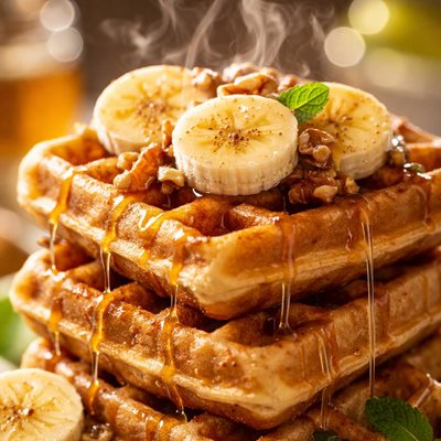 Image of Waffles de Plátano Proteicos Sin Gluten