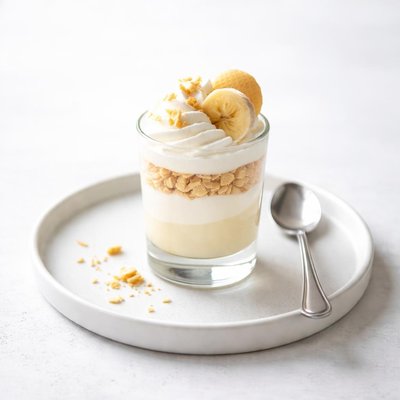 Image of Chupito de pudín de plátano sin lácteos