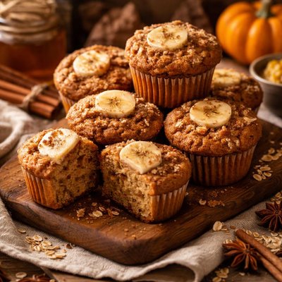 Image of Banana Pumpkin Spice Muffins