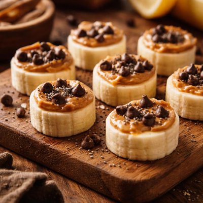 Image of Whole30 Banana Slices with Peanut Butter and Chocolate Chips