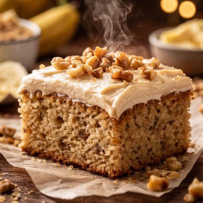 Image of Banana Snack Cake with Brown Butter Frosting