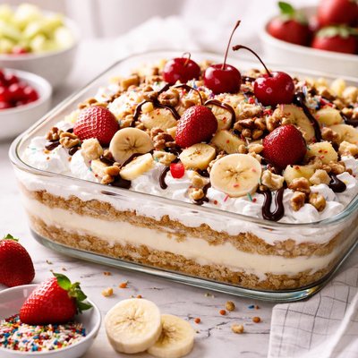 Image of Banana Split Refrigerator Cake