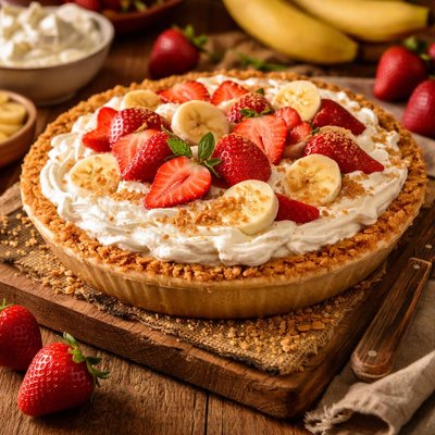 Image of Banana Strawberry Cream Pie
