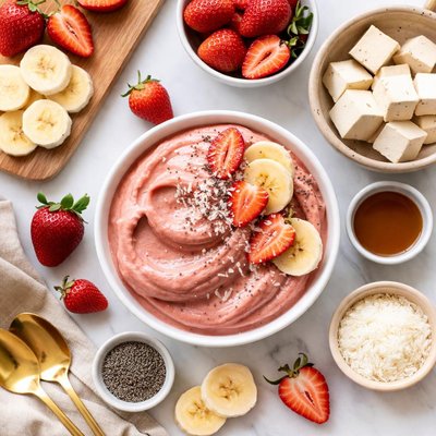 Image of Banana Strawberry Tofu Sherbet