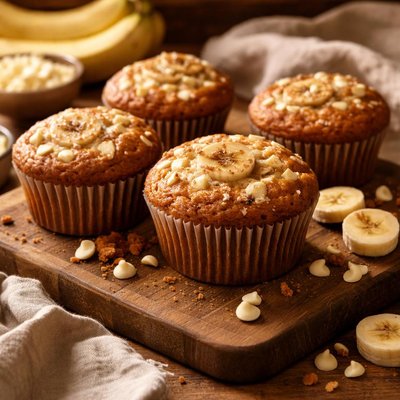 Image of Banana White Chocolate Muffins
