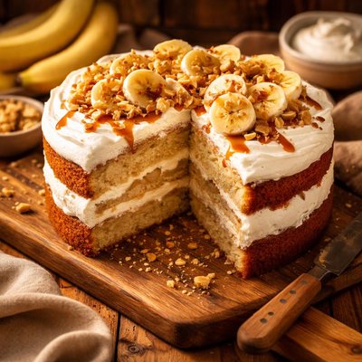 Image of Bananas and Cream Cake
