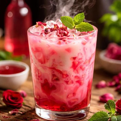 Image of Bandung Rose Syrup with Milk
