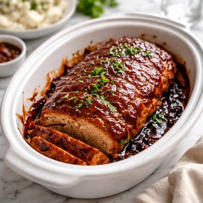 Image of Barbecue Glazed Turkey Meatloaf Ww Crock Pot