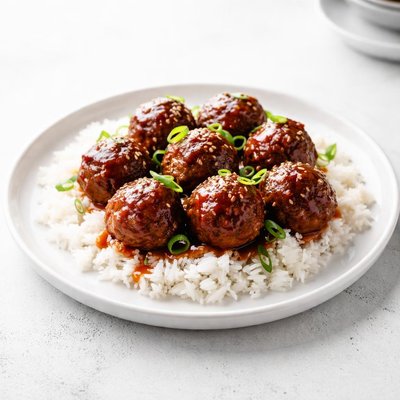 Image of Barbecue Meatballs and Rice