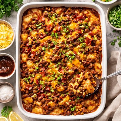 Image of Barbecued Beef and Potato Casserole