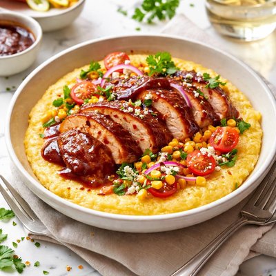 Image of Barbecued Chicken Polenta