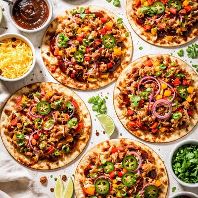Image of Barbecued Chicken Tortilla Pizzas
