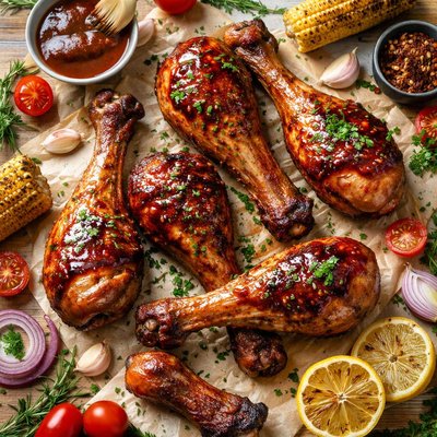 Image of Barbecued Turkey Drumsticks