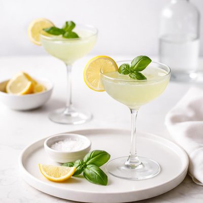 Image of Basil Lemon Gimlets