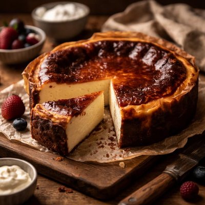 Image of Cheesecake quemada vasca sin gluten.