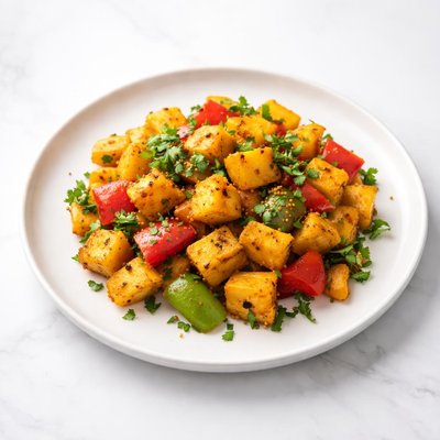 Image of Batatya Chi Sukki Bhaji Sauteed Potatoes and Bell Pepper