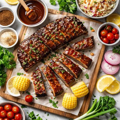 Image of Costillas de cerdo a la barbacoa