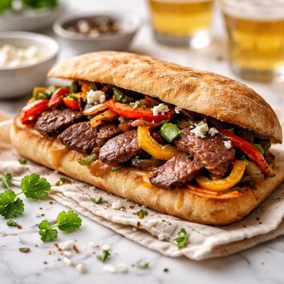 Image of Bbq Steak Peppers Sandwich