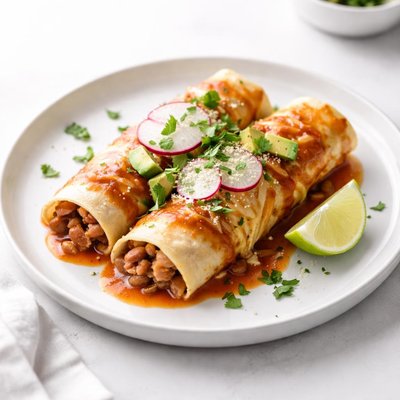 Image of Vegan Bean and Cheese Enchiladas
