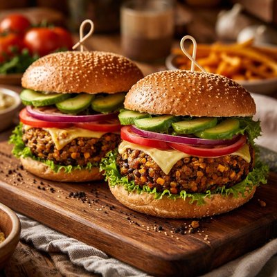 Image of Bean and Veggie Burgers