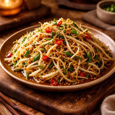 Image of Whole30 Bean Sprouts with Savory Garlic Sauce