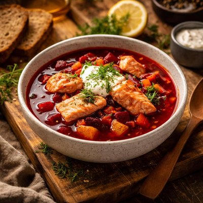 Image of Beautiful Borscht Salmon