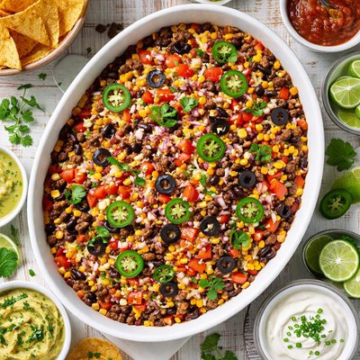 Image of Beef and Black Bean Taco Dip